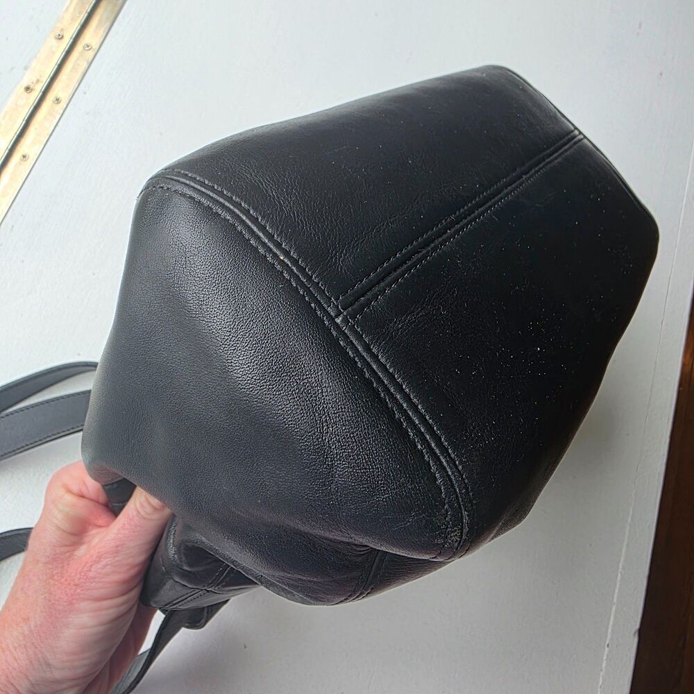 Vintage Coach Waverly Soho Buckle Shoulder Bag Black Leather Bucket 4157 Y2K - Picture 7 of 11